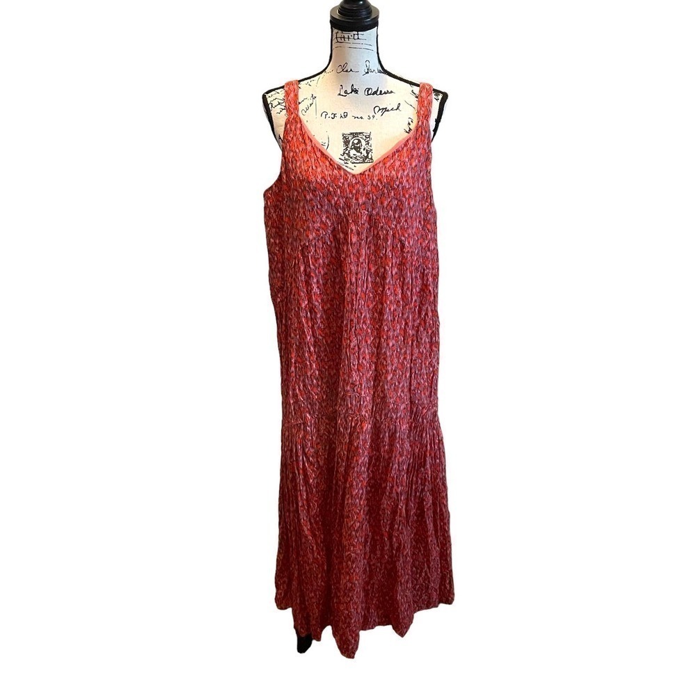 Joie Maxi Dress Pink Red Size Large Sundress Bohemian NWT festival Bondi Tiered